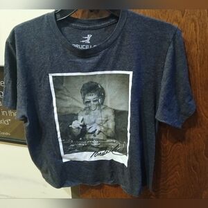 BRUCE LEE grey turntable t shirt